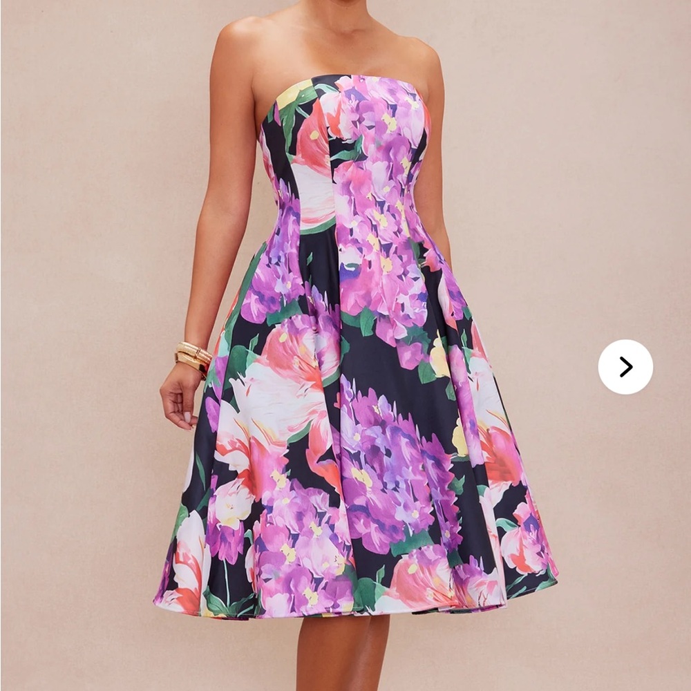 Fashion Nova Hattie Floral Midi Dress - Pink/combo